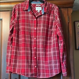 Charter Club Red Casual Button Down Shirt